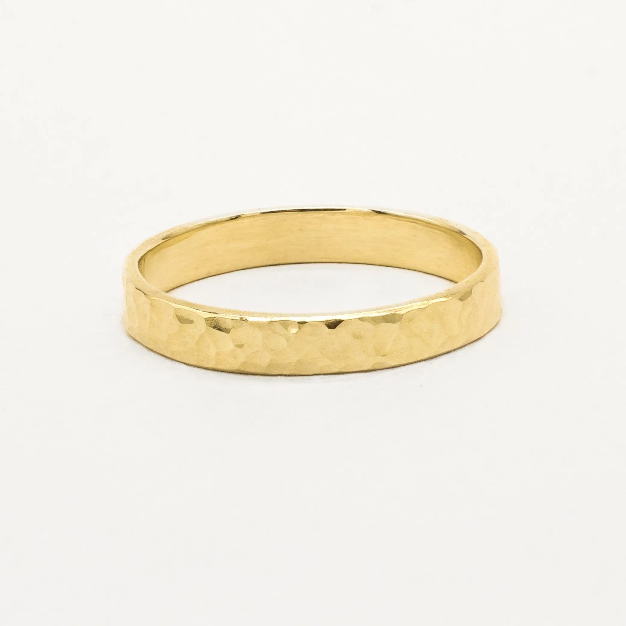 The Dainty Hammered Wedding Ring - Flat-Wedding Ring-Wild Fawn Jewellery