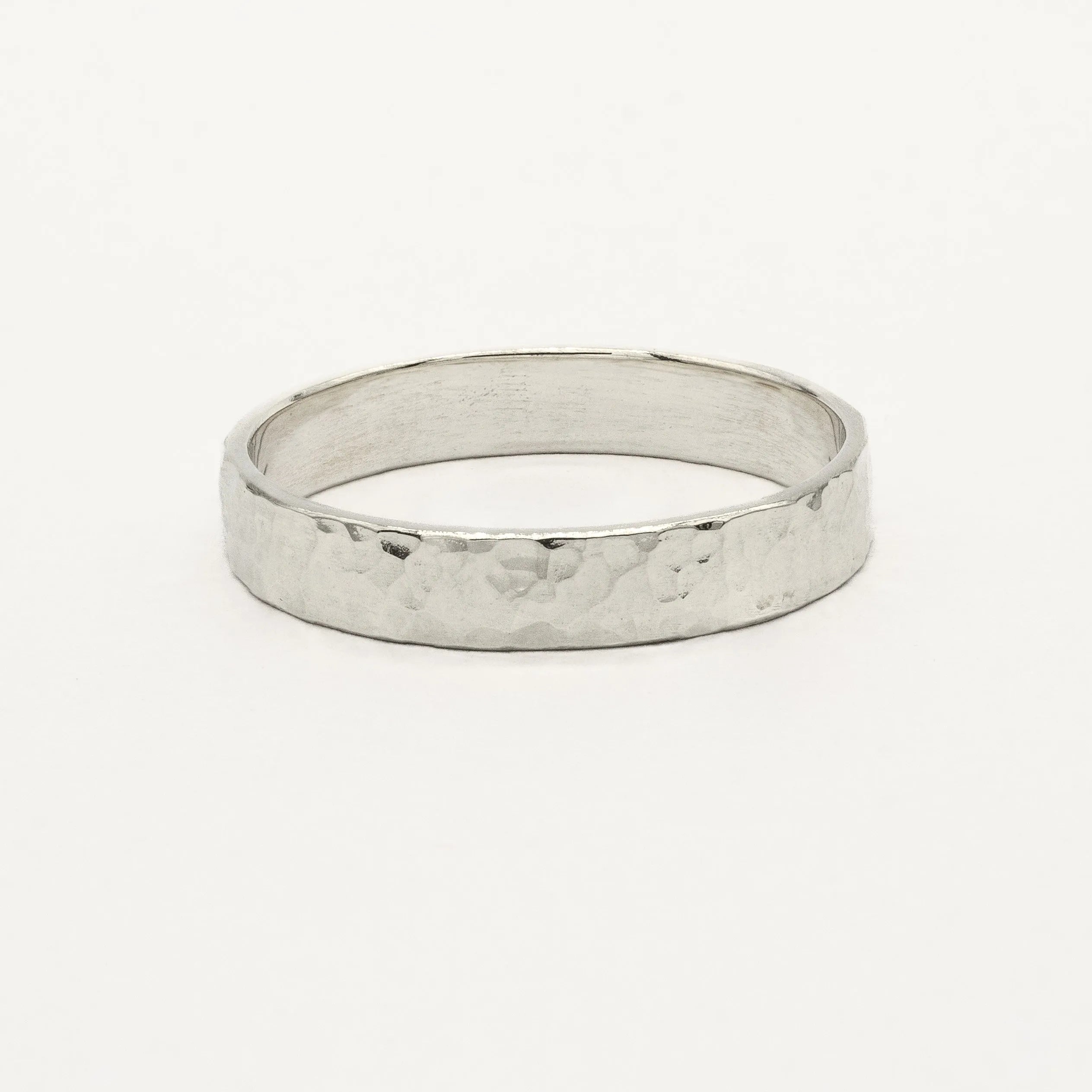 The Dainty Hammered Wedding Ring - Flat-Wedding Ring-Wild Fawn Jewellery