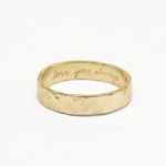 9ct Gold Personalised Handwriting Hammered Ring-Ring-Wild Fawn Jewellery