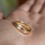 9ct Gold Personalised Handwriting Hammered Ring-Ring-Wild Fawn Jewellery