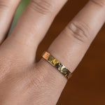 9ct Gold Personalised Handwriting Hammered Ring-Ring-Wild Fawn Jewellery