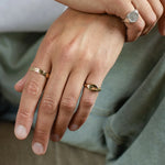 9ct Gold Personalised Handwriting Hammered Ring-Ring-Wild Fawn Jewellery