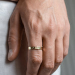 9ct Gold Personalised Handwriting Hammered Ring-Ring-Wild Fawn Jewellery