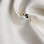 Solitaire Round Green Sapphire Engagement Ring