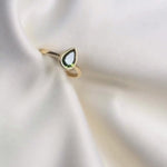 Green Pear Sapphire Solitaire Engagement Ring