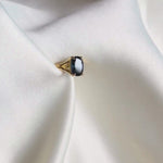 18ct Yellow Gold Blue Sapphire Split Shank Engagement Ring