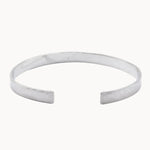 silver chunky open bangle with hammered texture