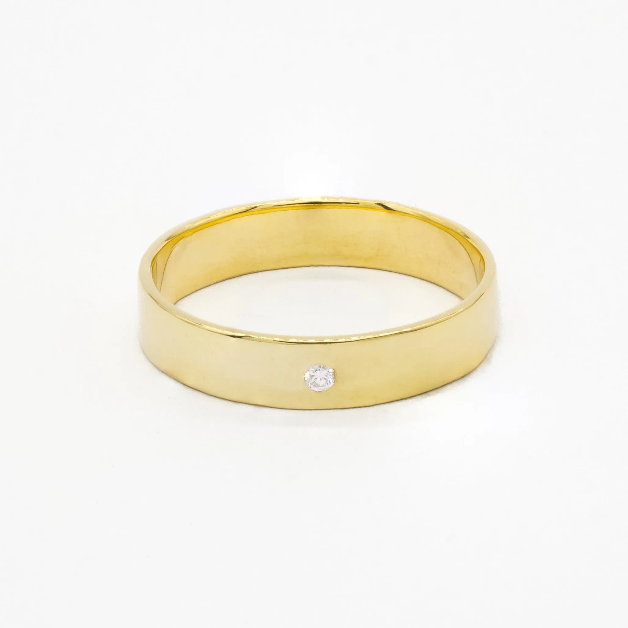 The Single Diamond Wedding Ring-Wedding Ring-Wild Fawn Jewellery