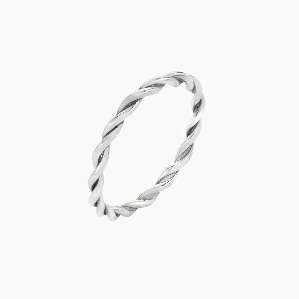 9ct White Gold Twisted Ring-Wedding Ring-Wild Fawn Jewellery