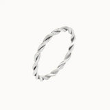 9ct White Gold Twisted Ring-Wedding Ring-Wild Fawn Jewellery