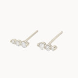 pair of diamond climber earrings featuring 1.5mm, 2mm and 2.5mm lab-grown diamond set in white gold