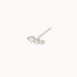 cut-out of left single climber diamond earring in white gold