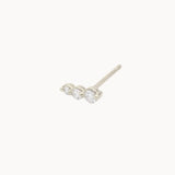 cut-out of right single climber diamond earring in white gold