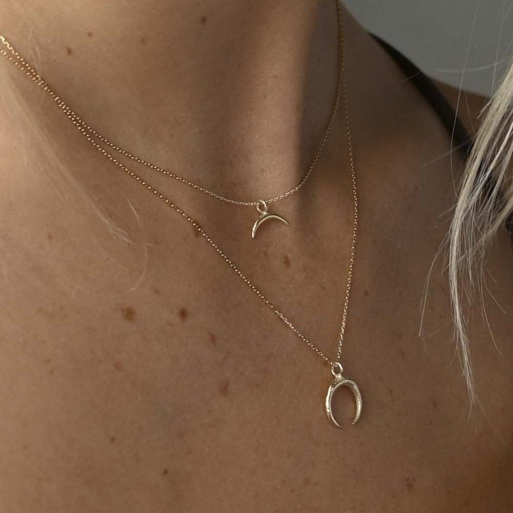 9ct Gold Dainty Eclipse Pendant Necklace