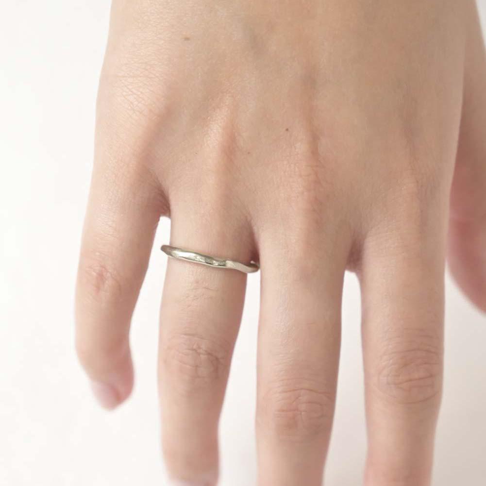 9ct White Gold Organic Wedding Ring