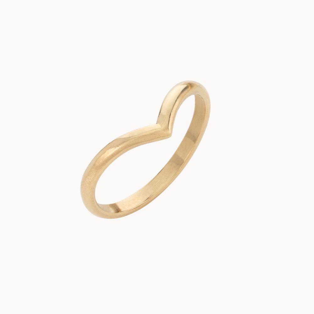 9ct Yellow Gold Chevron Nesting Wedding Ring Wild Fawn Jewellery