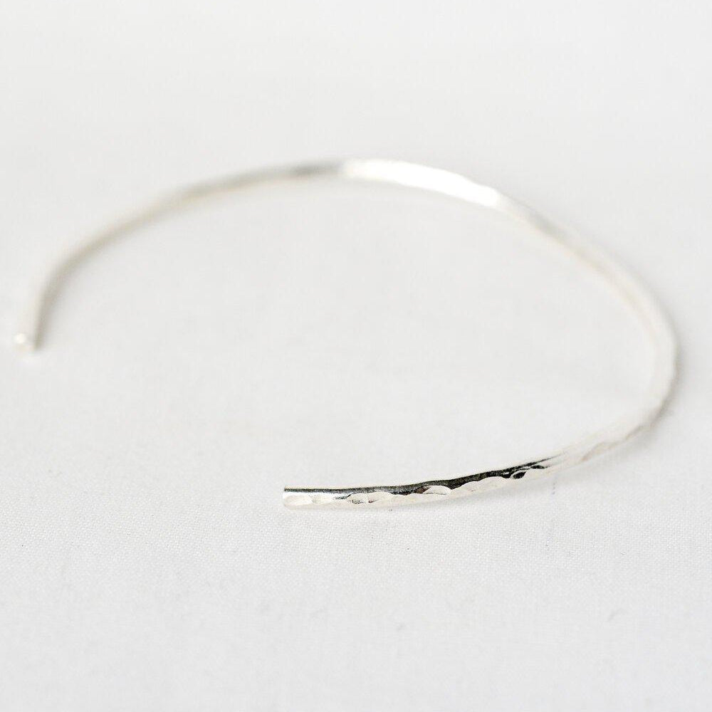 Adjustable Hammered Open Cuff Bangle