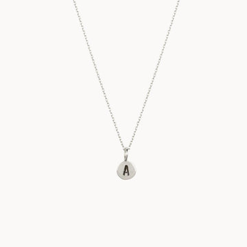 Silver Dot Necklace With Initial