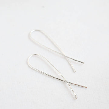 Silver Long Twist Earrings