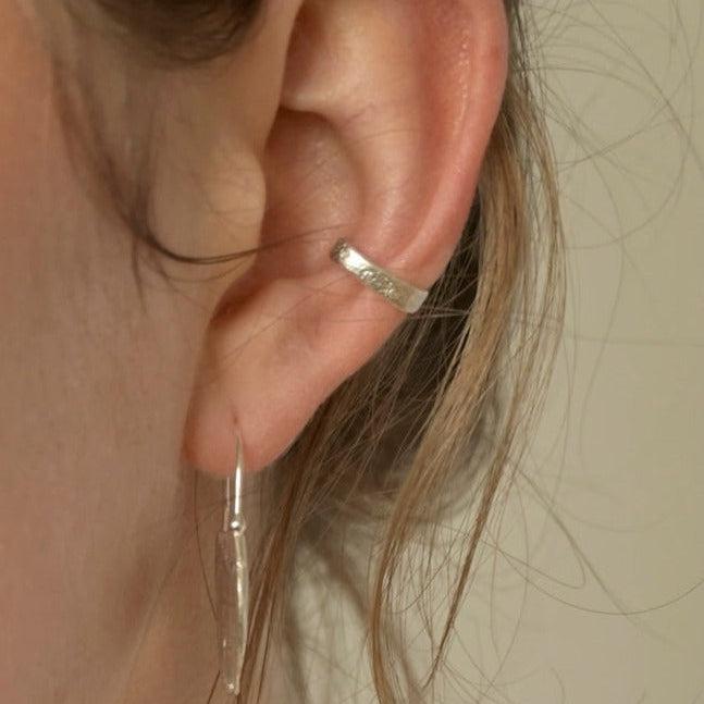 Silver Molten Ear Cuff