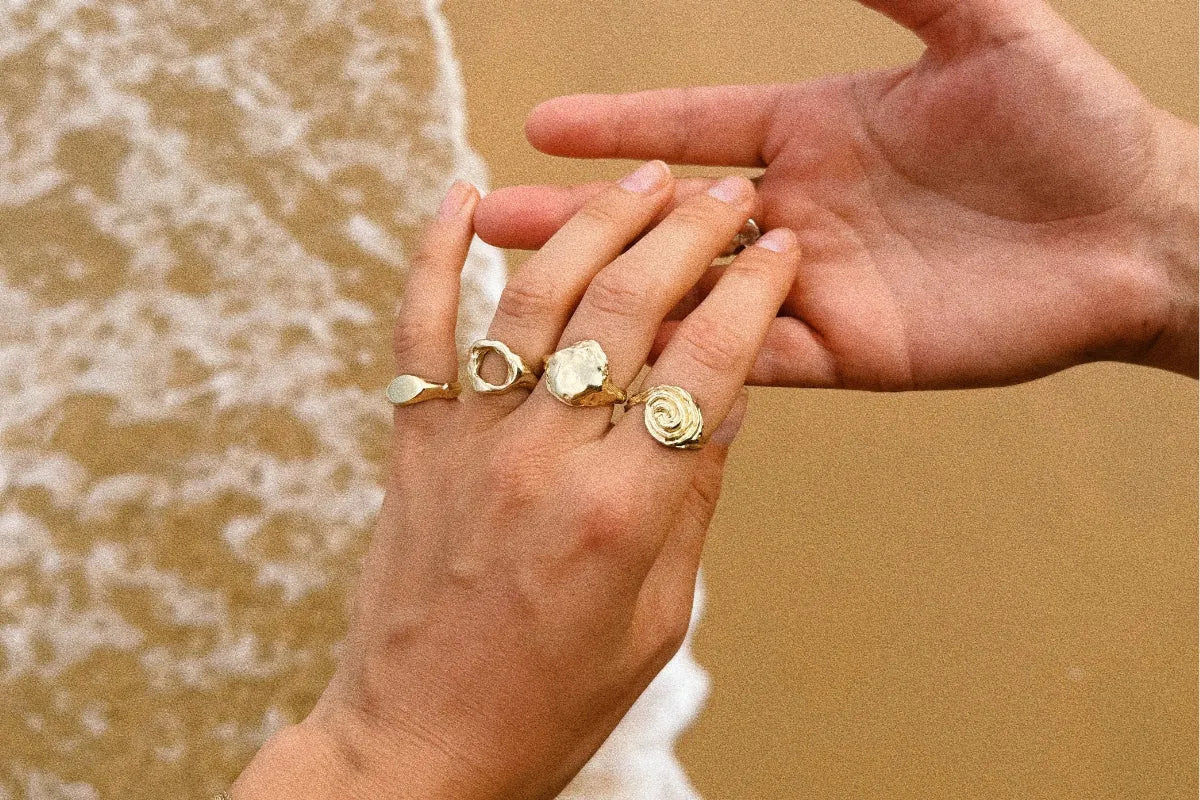 gold rings beach jewellery