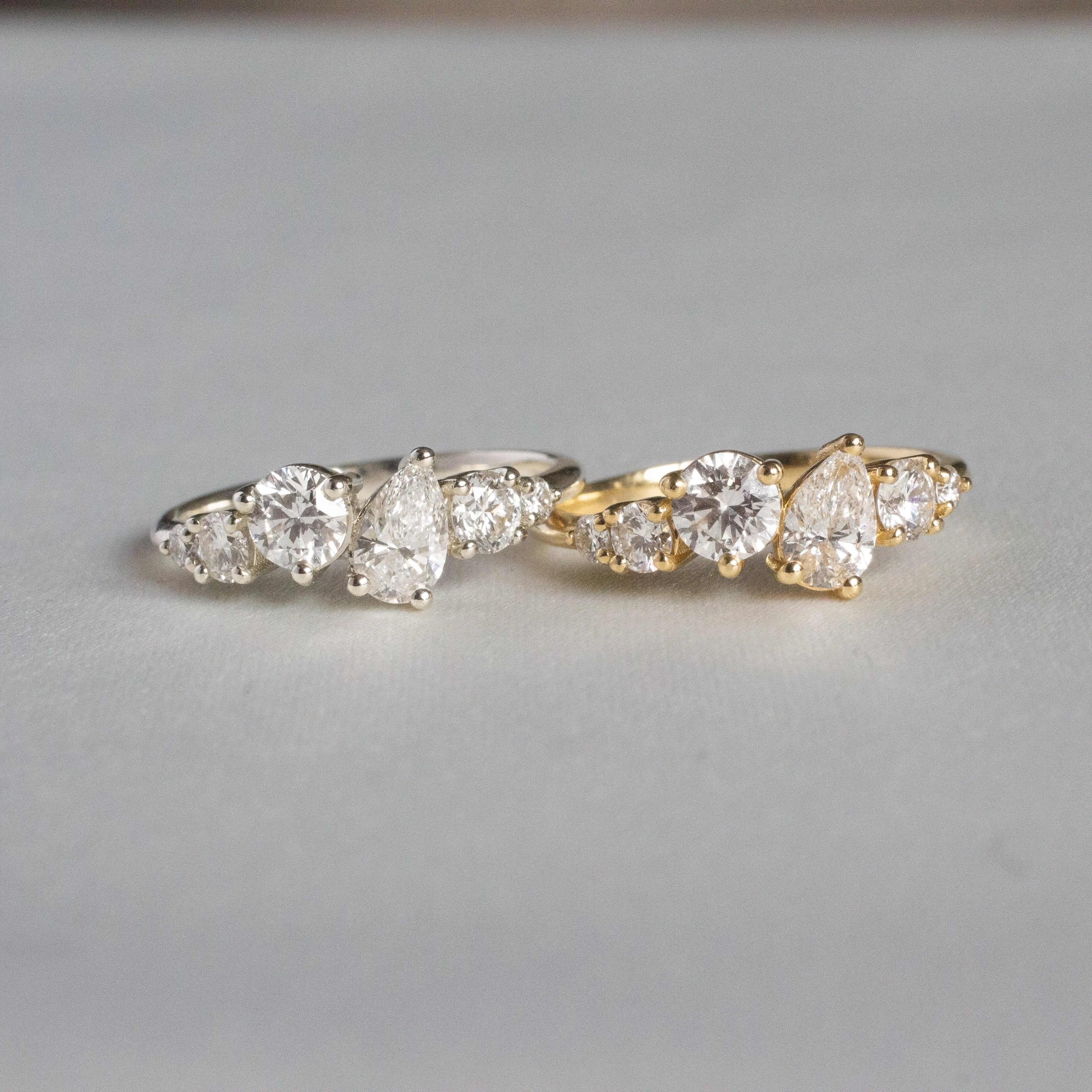 asymmetrical engagement rings