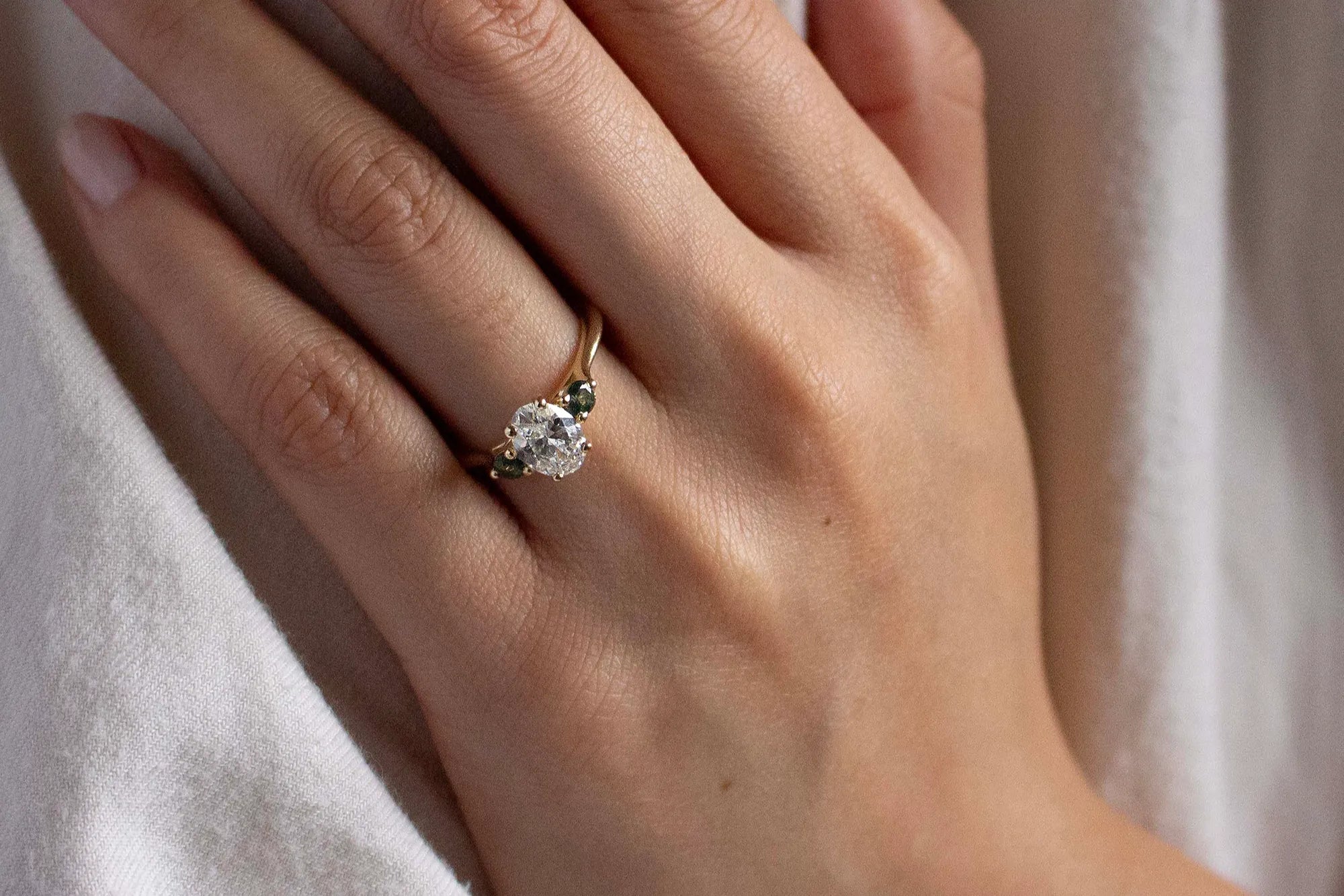lab-grown diamond engagement ring