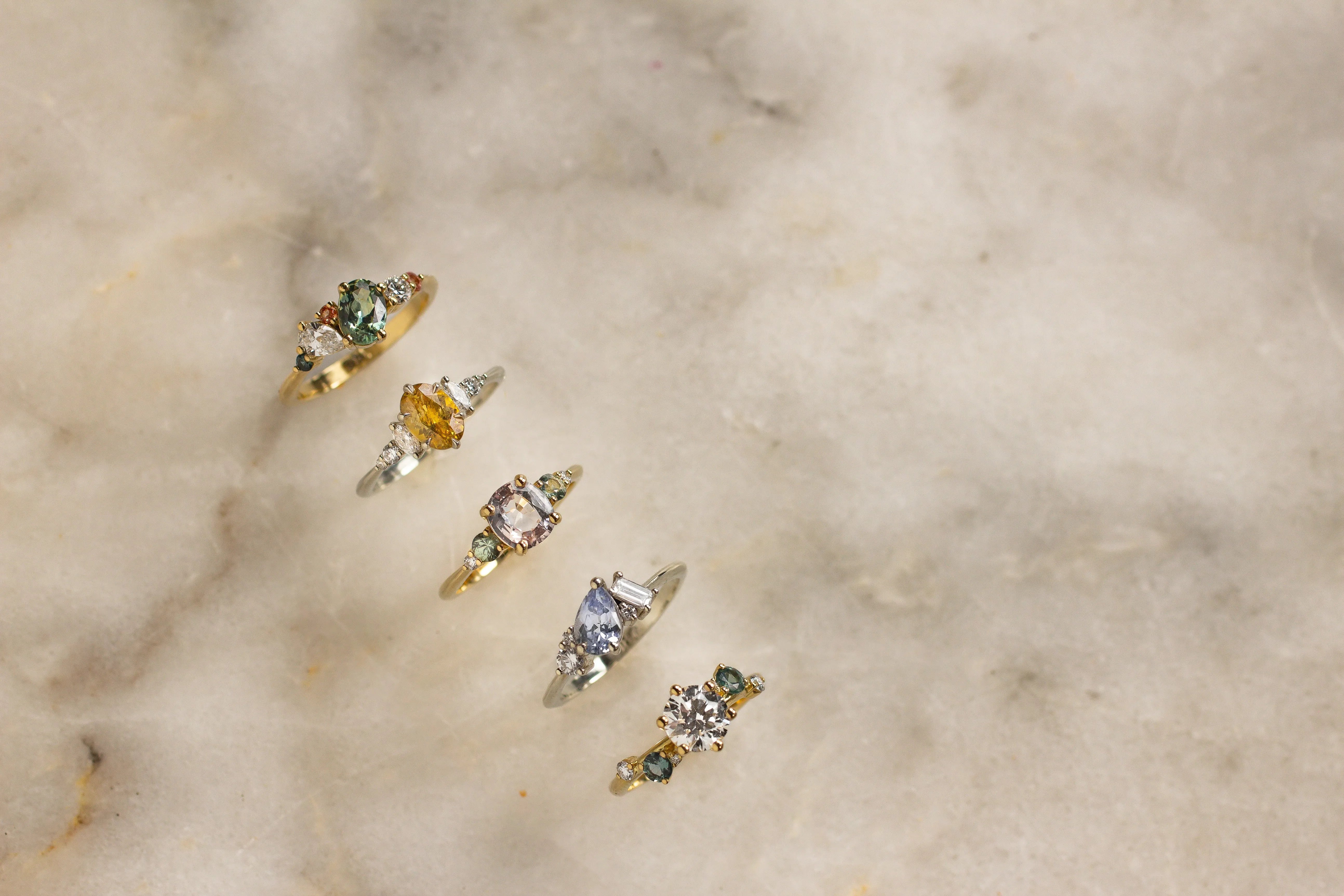 colourful engagement rings