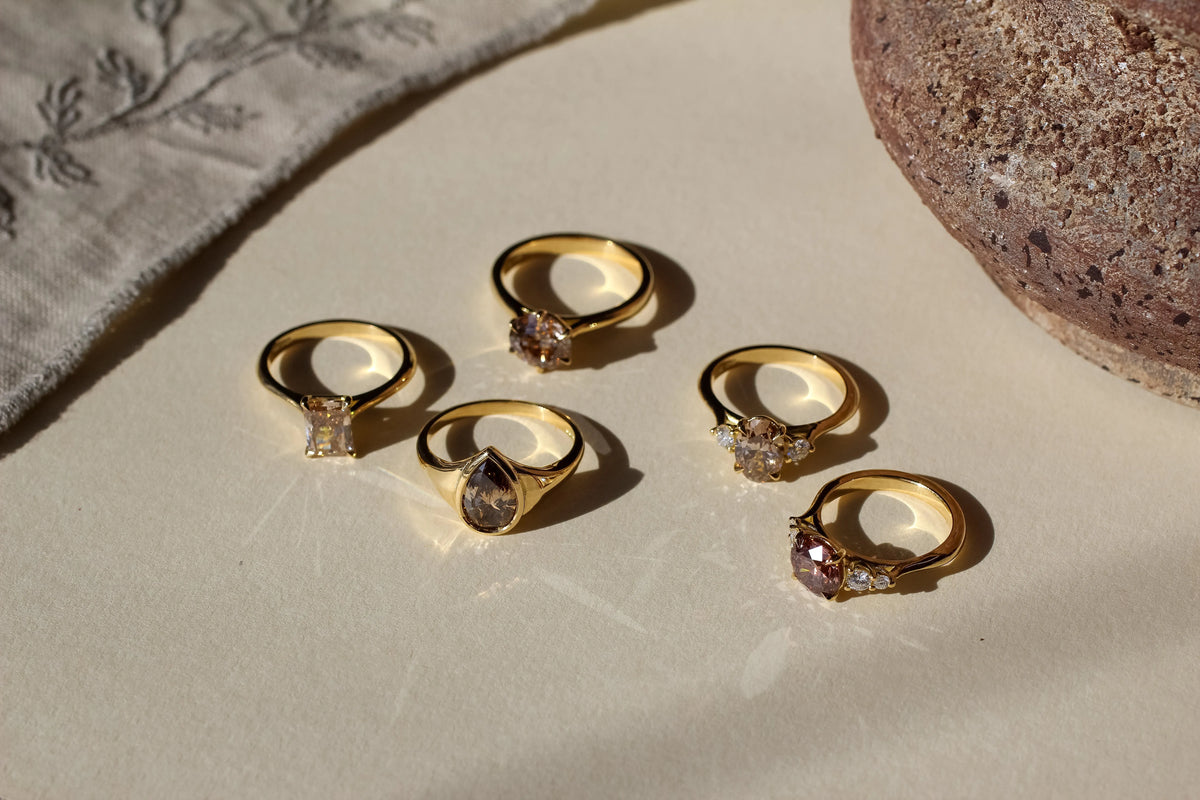 Brown Diamond Engagement Rings-Wild Fawn Jewellery