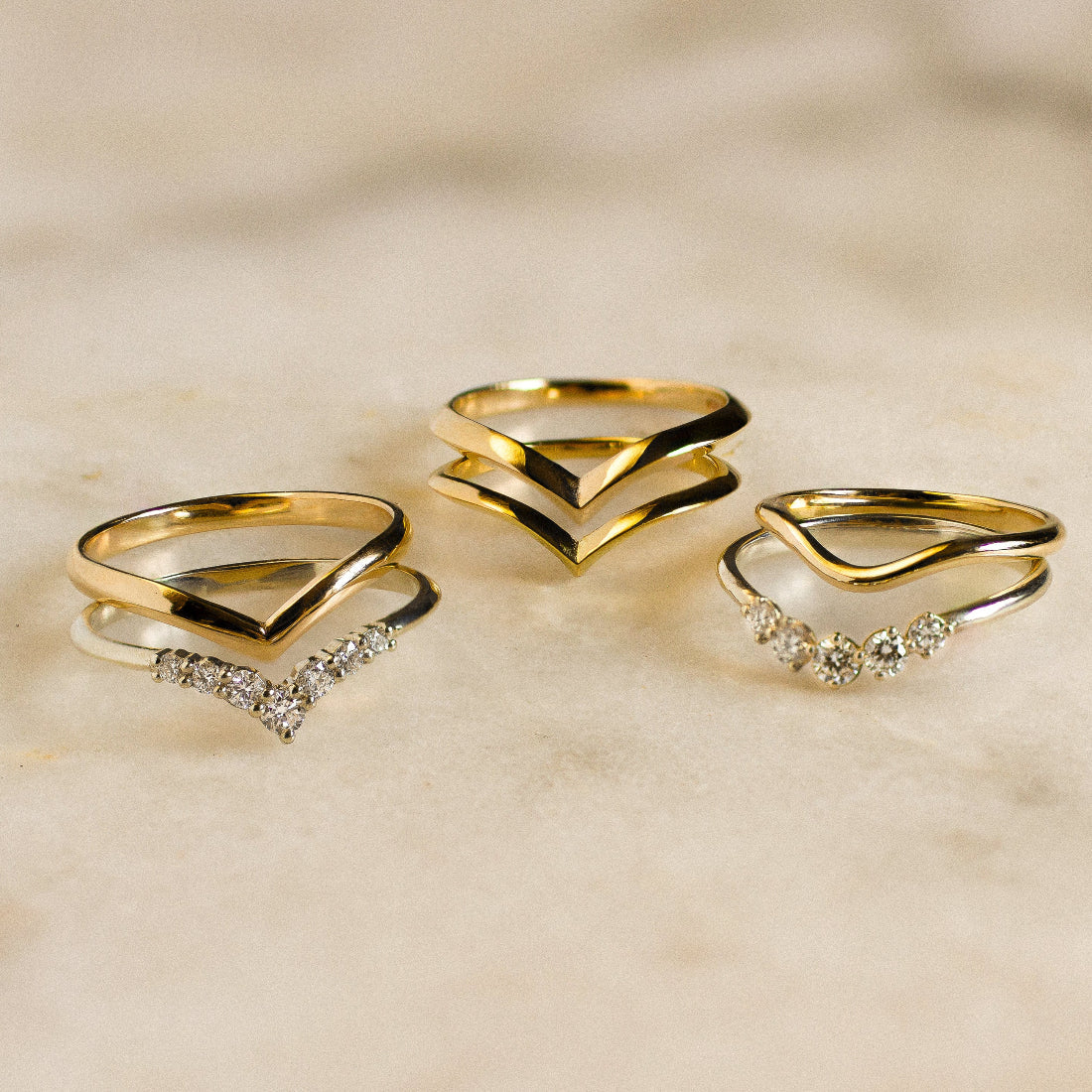 Curved and Shaped Wedding Rings