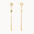gold earrings with diamond stud, four-point star and molten gold bar detail on a white background