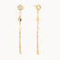 gold earrings with diamond stud, four-point star and molten gold bar detail on a white background