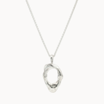 Silver Molten Oval Necklace-Necklaces-Wild Fawn Jewellery