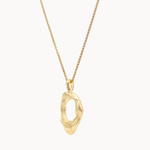 9ct Gold Molten Oval Necklace-Necklaces-Wild Fawn Jewellery