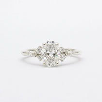 Oval Asymmetric Diamond Cluster Engagement Ring-Engagement Rings-Wild Fawn Jewellery
