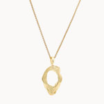 9ct Gold Molten Oval Necklace-Necklaces-Wild Fawn Jewellery