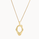 9ct Gold Molten Oval Necklace-Necklaces-Wild Fawn Jewellery
