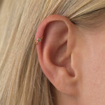 18ct Gold Diamond Cartilage Helix Hoop Earring