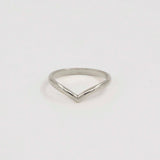 18ct White Gold Chevron Nesting Wedding Ring