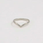 18ct White Gold Chevron Nesting Wedding Ring