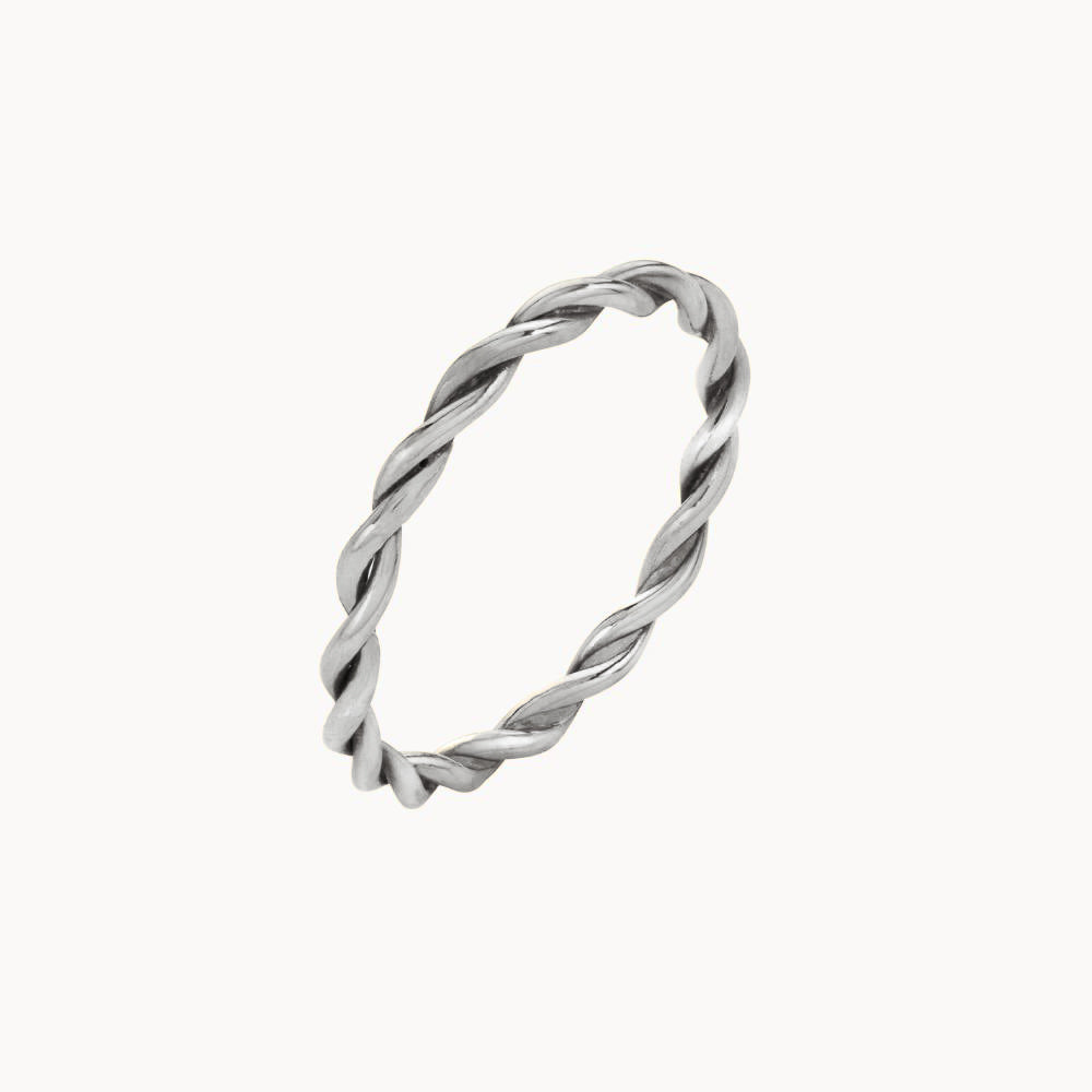 18ct White Gold Entwined Twisted Wedding Ring