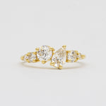 18ct Yellow Gold Asymmetric Diamond Engagement Ring