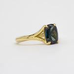 18ct Yellow Gold Blue Sapphire Split Shank Engagement Ring