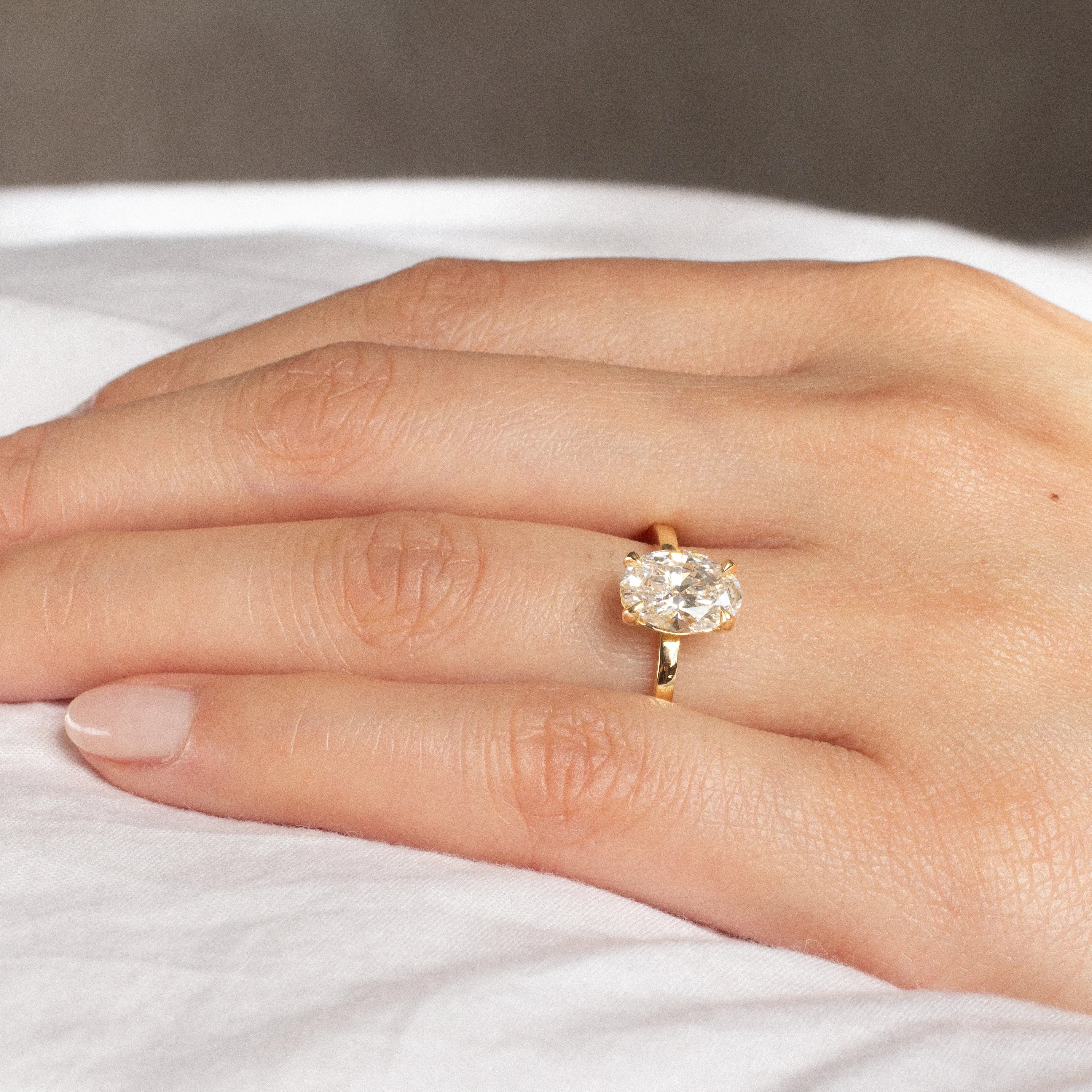 18ct Yellow Gold Solitaire Wed-Fit Diamond Engagement Ring