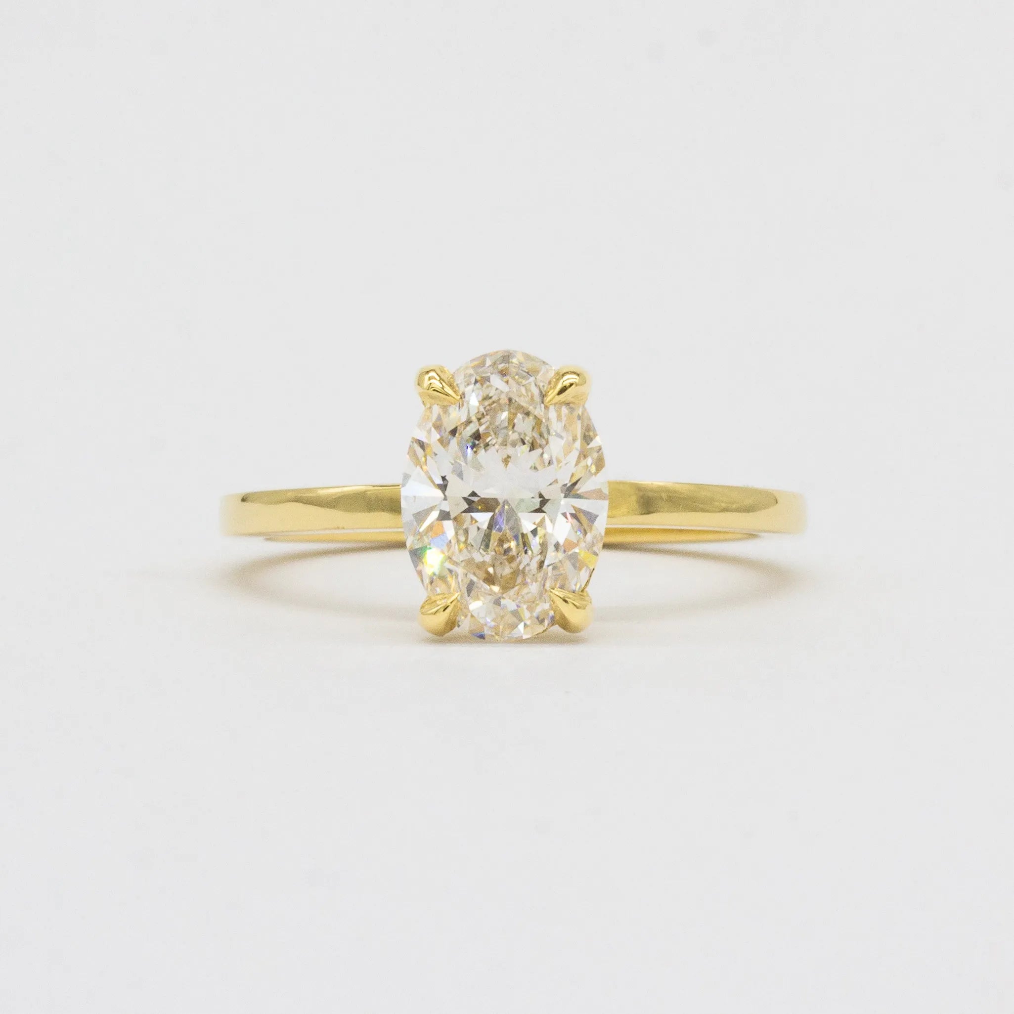18ct Yellow Gold Solitaire Wed-Fit Diamond Engagement Ring