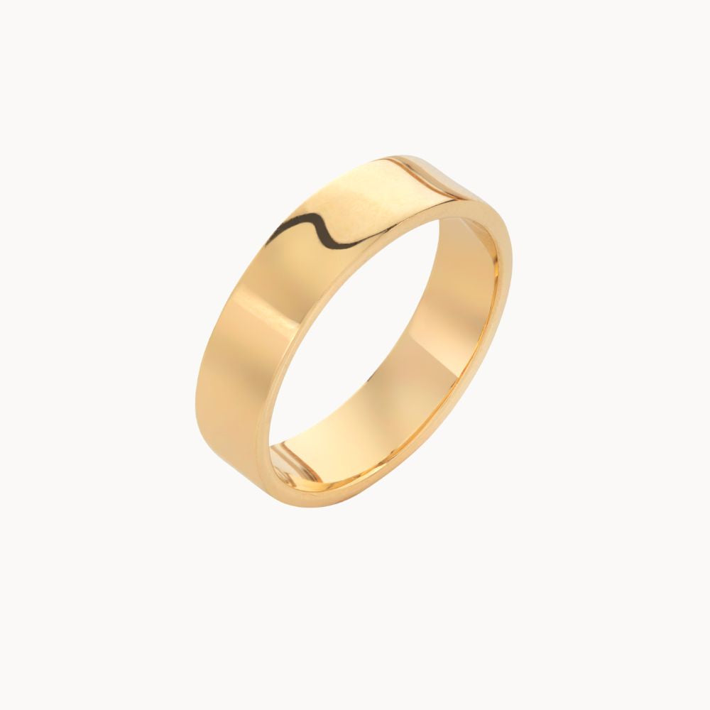 18ct Yellow Gold Wide Flat Wedding Ring