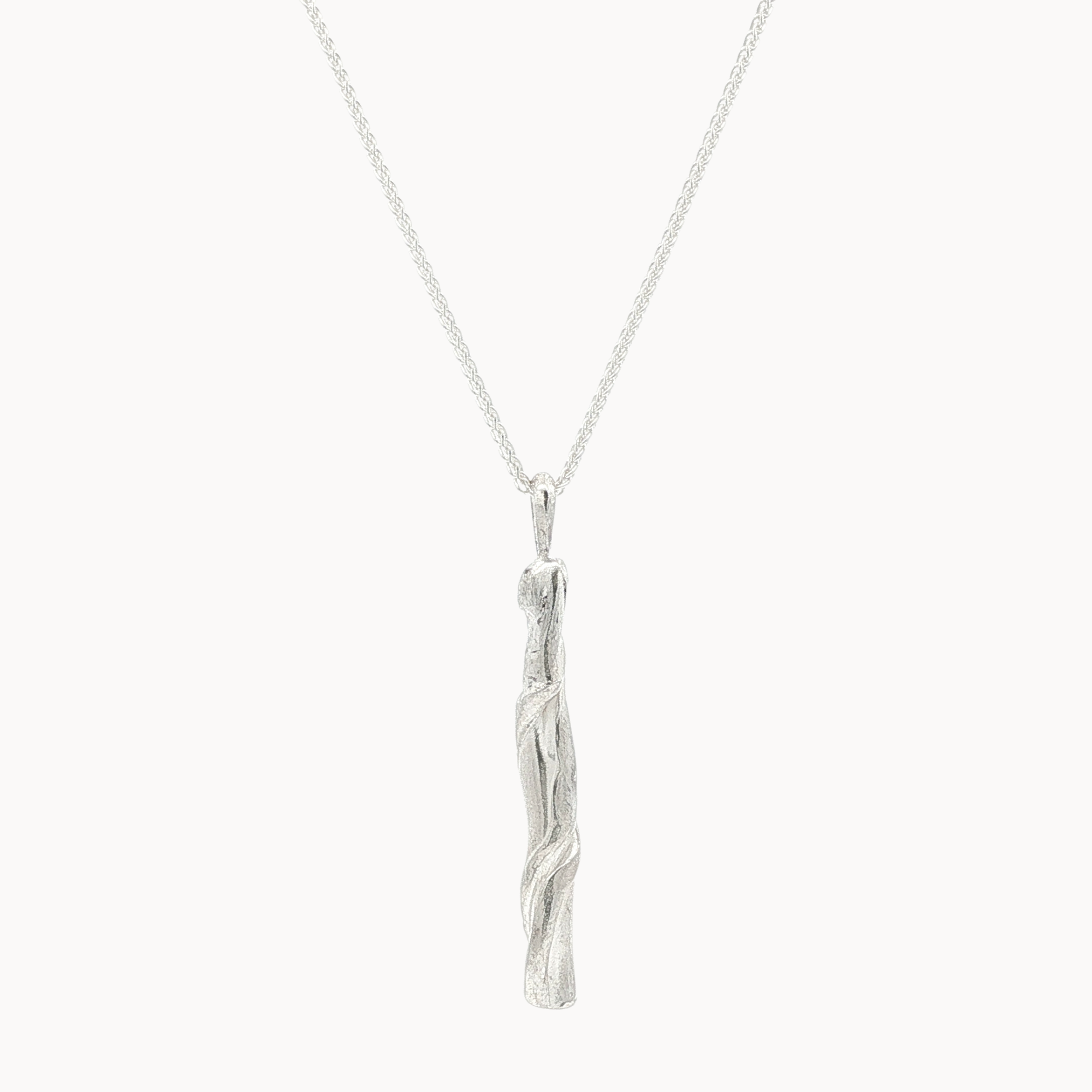 Silver Entwined Bar Pendant Necklace-Necklaces-Wild Fawn Jewellery