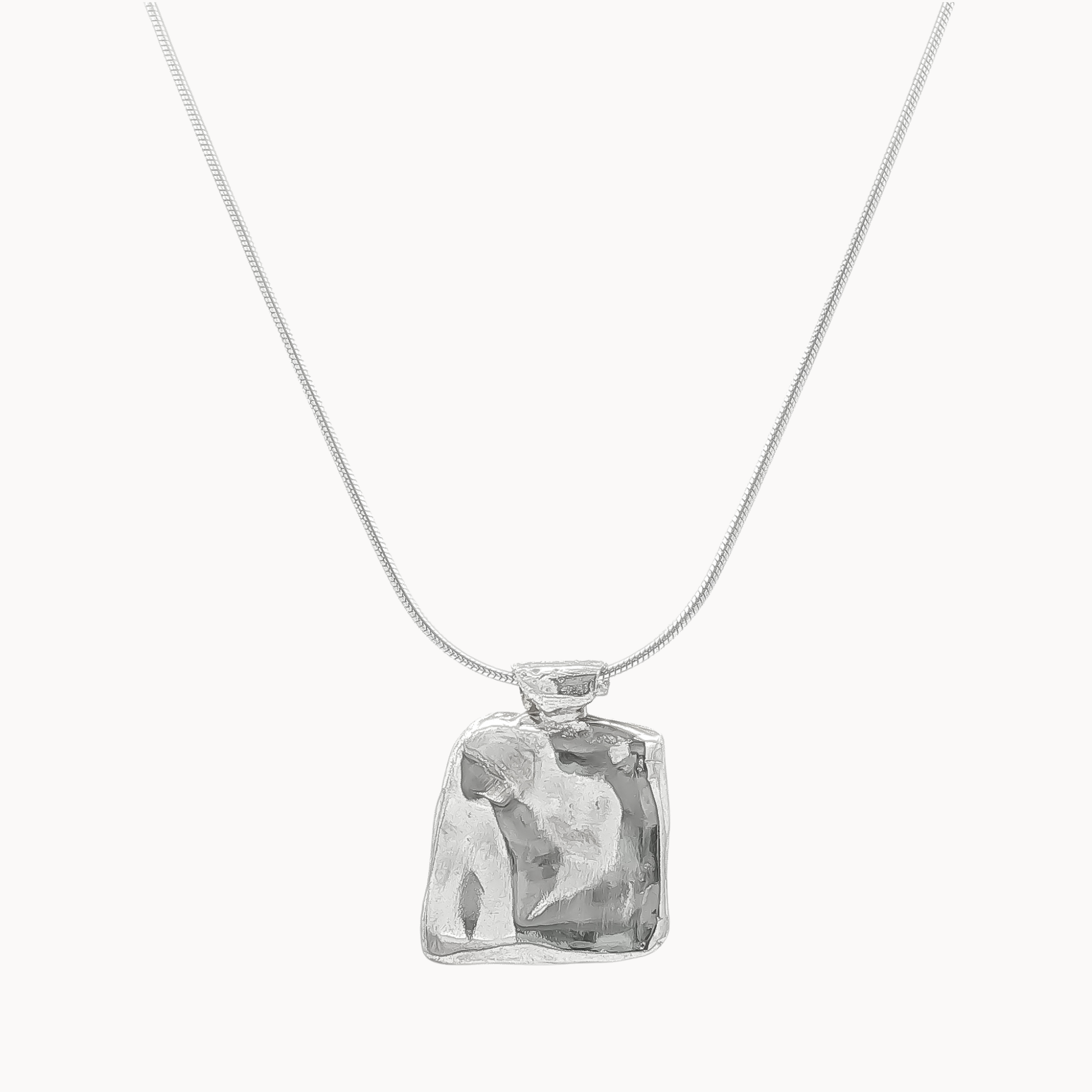 Silver Stone-Pressed Pendant Necklace-Necklaces-Wild Fawn Jewellery