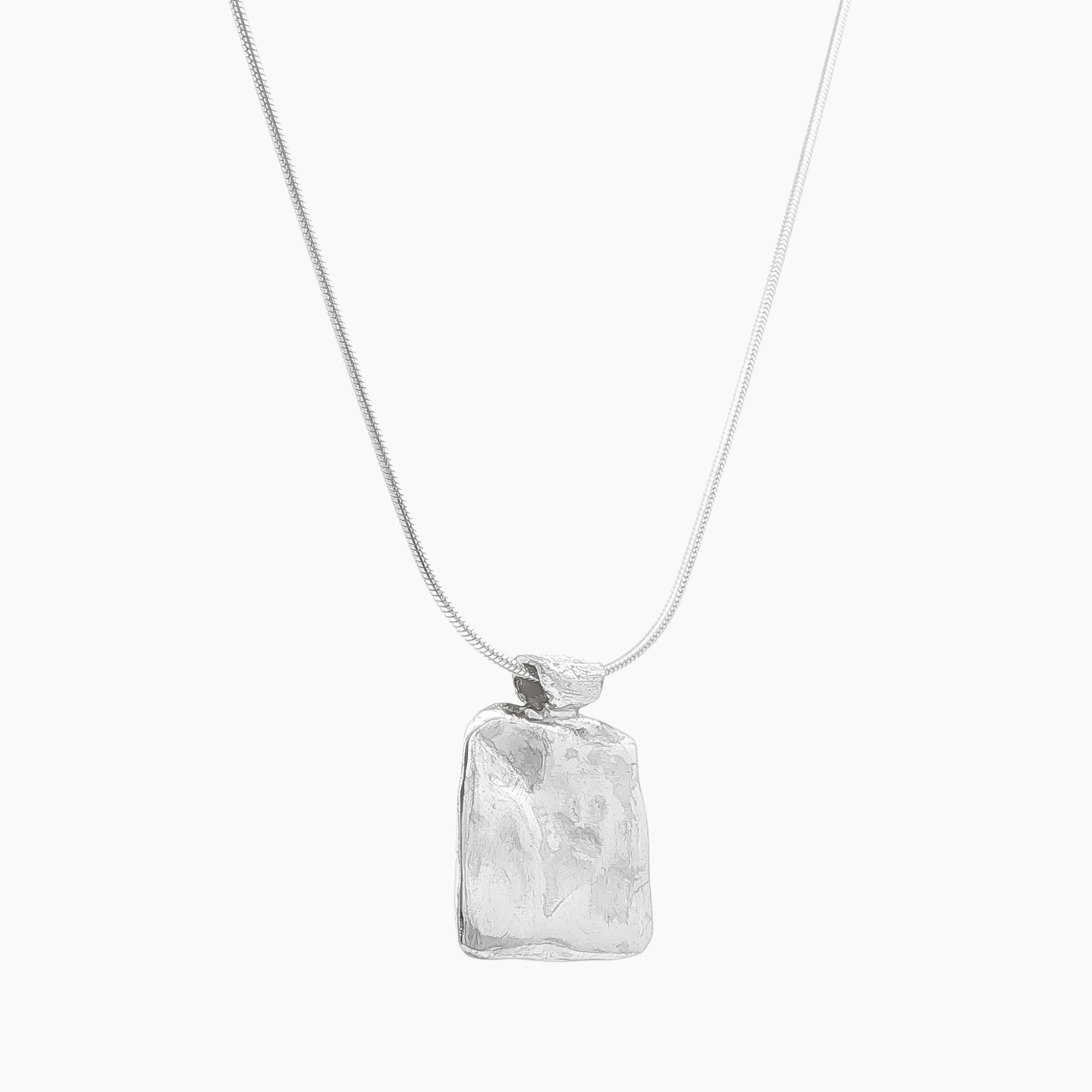 Silver Stone-Pressed Pendant Necklace-Necklaces-Wild Fawn Jewellery