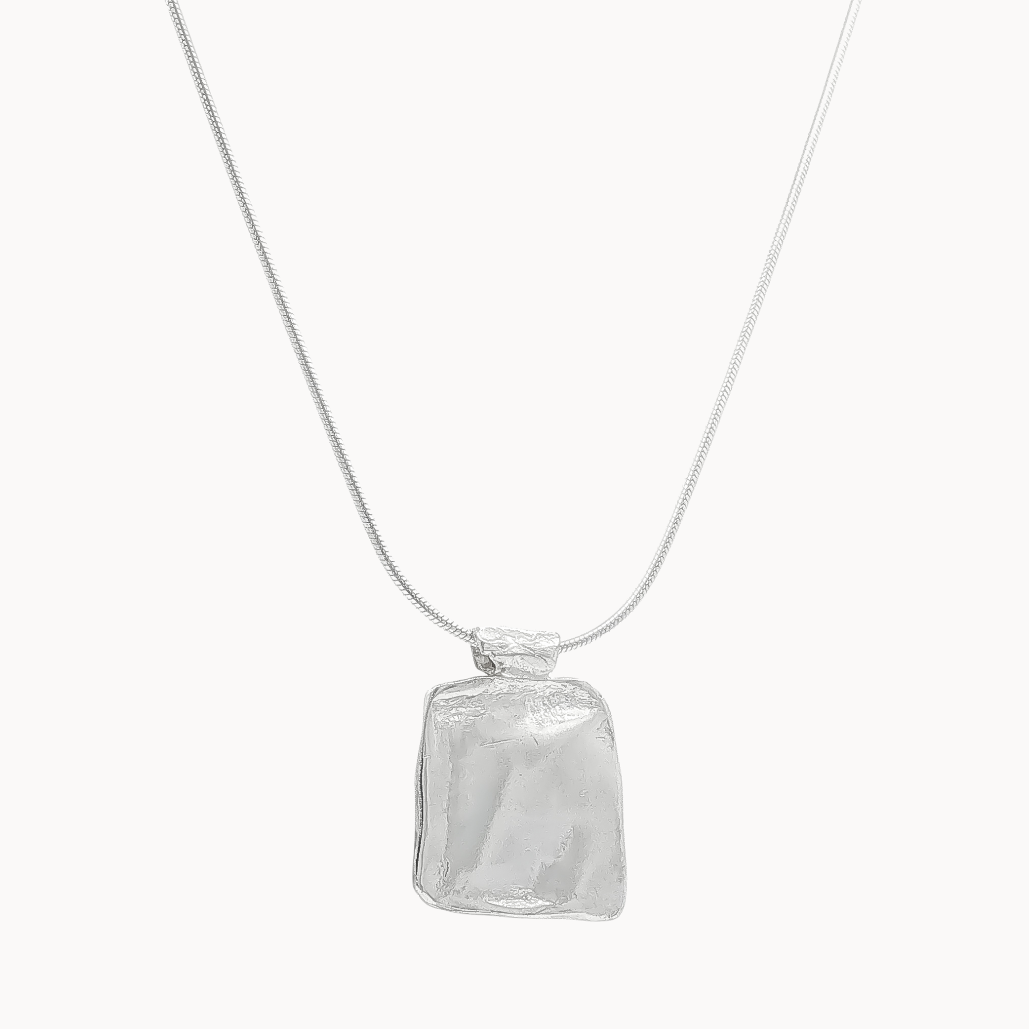 Silver Stone-Pressed Pendant Necklace-Necklaces-Wild Fawn Jewellery
